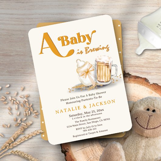 Een Baby brouwt genderneutraal Baby shower Kaart