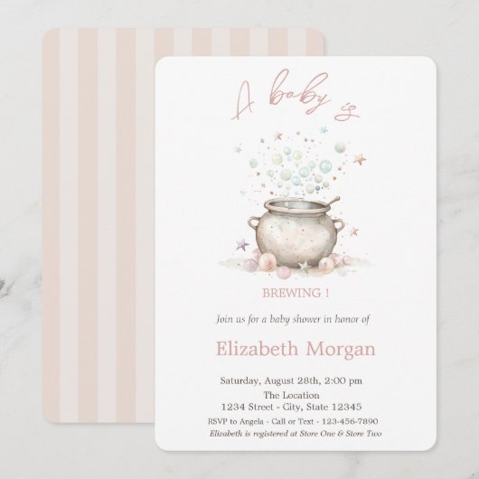 Een Baby brouwt gestreepte Halloween Kaart (Voorkant / Achterkant)