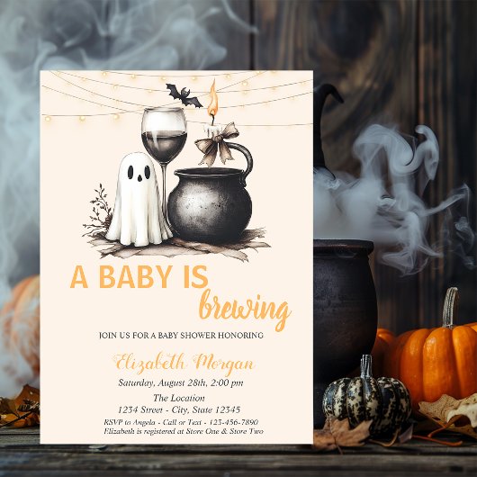 Een Baby brouwt Ghost Glass Stippen Baby shower Kaart