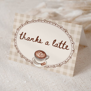 Een baby brouwt Gingham Coffee Baby Shower Bedankkaart