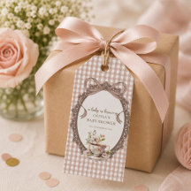 Een baby brouwt Gingham koffie baby shower
