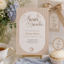 Een baby brouwt Gingham koffie baby shower
