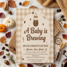 Een Baby Brouwt Gingham Koffie Neutraal Geslacht 