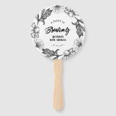 Een baby brouwt Gothic Flower tattoo Baby shower Handwaaier (Voorkant)