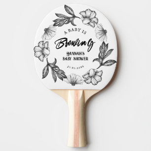 Een baby brouwt Gothic Flower tattoo Baby shower Tafeltennisbatje