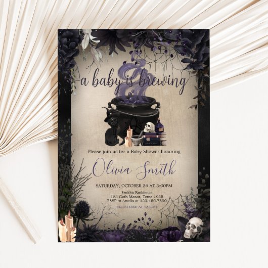 Een Baby brouwt gotisch Halloween Baby shower Kaart