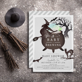 Een Baby brouwt grijs Halloween Baby shower Kaart