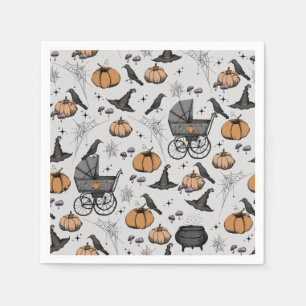 Een Baby brouwt grijs Victoriaans Baby Carriage Servet