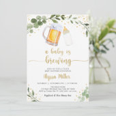 Een Baby brouwt groen goud Baby shower Kaart (Staand voorkant)