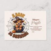 Een Baby brouwt Halloween Baby Raffle Diapper Informatiekaartje (Voorkant)