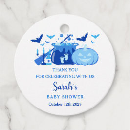 Een Baby brouwt Halloween Baby shower blauw Bedankjes Labels