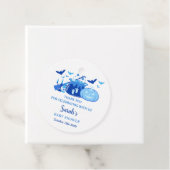 Een Baby brouwt Halloween Baby shower blauw Bedankjes Labels (In situ)