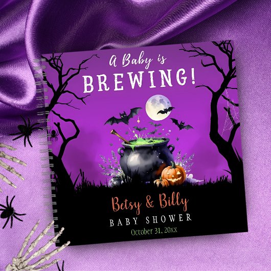 Een Baby brouwt Halloween Baby shower Guess Book Notitieboek