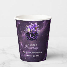 Een Baby Brouwt Halloween Baby Shower Papieren Bek Bekers