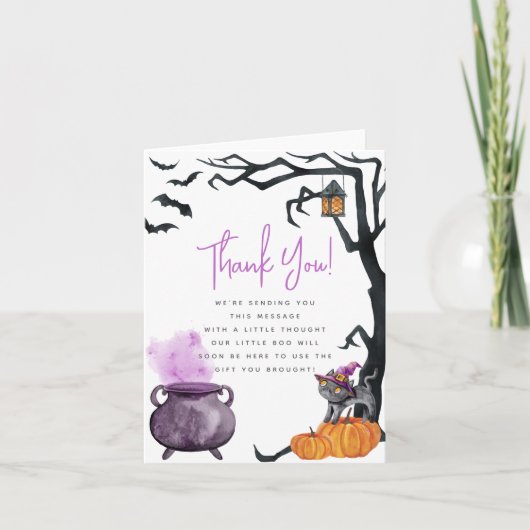 Een Baby brouwt Halloween-bedankkaart Bedankkaart (Voorkant)