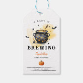 Een Baby brouwt Halloween Cauldron Baby shower Cadeaulabel (Voorkant)