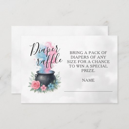 Een Baby brouwt Halloween luier Raffle Informatiekaartje (Voorkant / Achterkant)