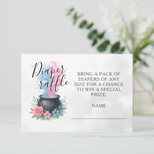 Een Baby brouwt Halloween luier Raffle Informatiekaartje (Staand voorkant)