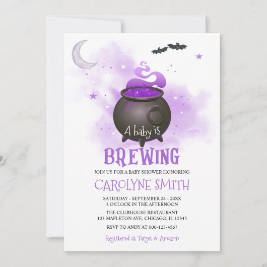 Een Baby brouwt Halloween Neutraal Baby shower Kaart (Voorkant)