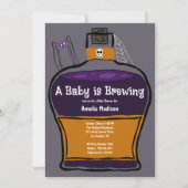 Een Baby Brouwt Halloween Shower Uitnodiging (Voorkant)