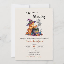 Een Baby brouwt Halloween teddybeer en ketel Kaart