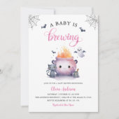 Een Baby brouwt Halloween-uitnodiging Kaart (Voorkant)