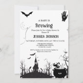 Een Baby brouwt Halloween zwart Baby shower Kaart (Voorkant)