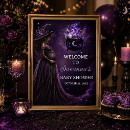 Een Baby Brouwt Heksenbaby Shower Welkomstbord Poster