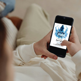 Een Baby brouwt heksenketel blauw Baby shower Kaart