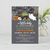 Een Baby brouwt heksenspook ketel Halloween Kaart (Staand voorkant)