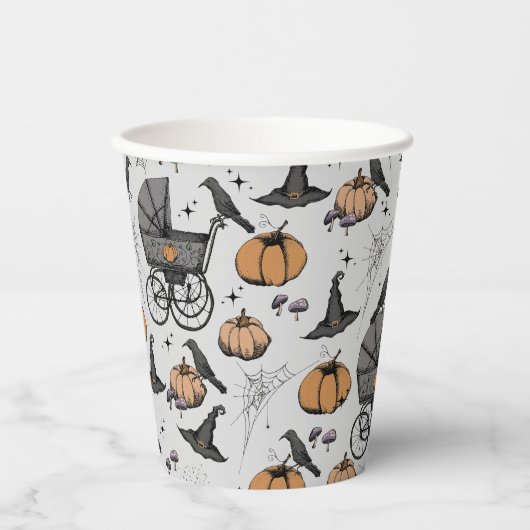 Een Baby brouwt Herfst Baby shower grijs Papieren Bekers (Voorkant)