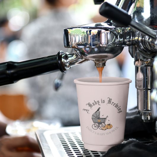 Een Baby brouwt Herfst Baby shower Roze Papieren Bekers