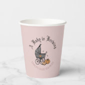 Een Baby brouwt Herfst Baby shower Roze Papieren Bekers (Achterkant)