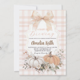 Een Baby Brouwt Herfst Baby Shower Uitnodiging Blu
