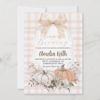 Een Baby Brouwt Herfst Baby Shower Uitnodiging Blu