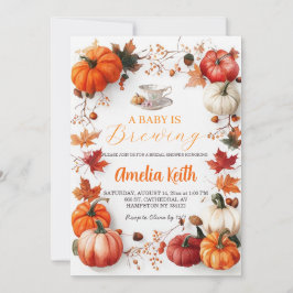 Een Baby Brouwt Herfst Baby Shower Uitnodiging Pom