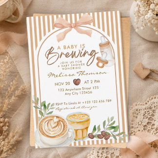 Een Baby Brouwt Herfst Coquette Koffie Baby Borrel Kaart