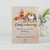 Een baby brouwt Herfst zonnebloem Kaart (Staand voorkant)