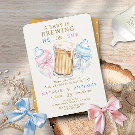Een Baby brouwt hij of zij bier gender reveal Kaart