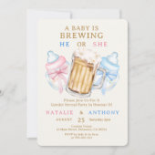 Een Baby brouwt hij of zij bier gender reveal Kaart (Voorkant)