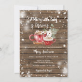 Een Baby brouwt Hot Chocolate Wood Baby shower Kaart (Voorkant)