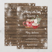 Een Baby brouwt Hot Chocolate Wood Baby shower Kaart (Voorkant / Achterkant)