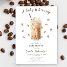 Een baby brouwt ijskoude koffie babyborrel