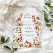 Een Baby brouwt in het Woodland Baby shower Kaart