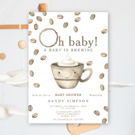 Een Baby brouwt Kawaii koffie Baby shower Kaart