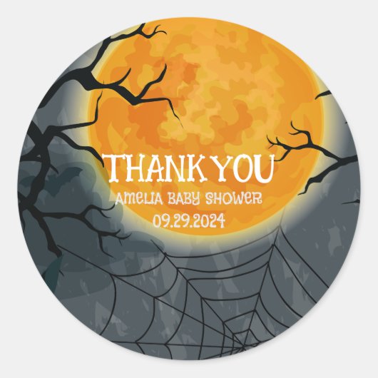 Een baby brouwt ketel Halloween baby shower Ronde Sticker (Voorkant)