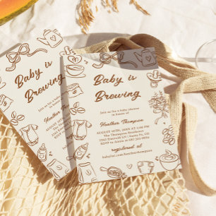Een Baby Brouwt Koffie Baby Borrel Kaart