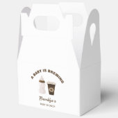 Een Baby brouwt koffie Baby shower bruin wit Bedankdoosjes (Open)