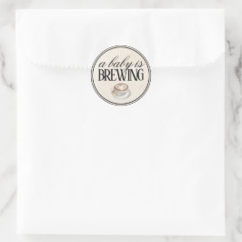 Een Baby brouwt koffie Baby shower decoratie Ronde Sticker