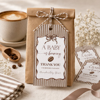 Een Baby Brouwt Koffie Baby Shower Feest Cadeaulabel